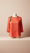 Silk Blouse in Coral Pop